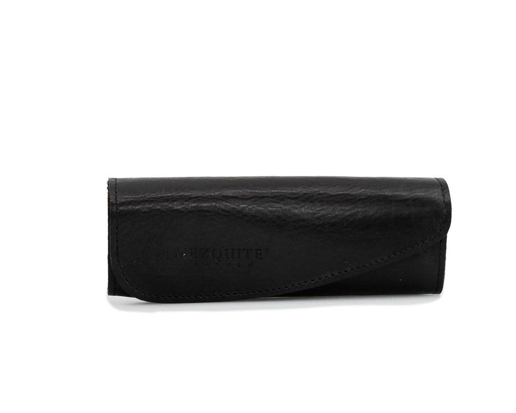 Handcrafted genuine leather glasses case by Mezquite Leather — sustainable luxury accessory made between Mexico and Canada.