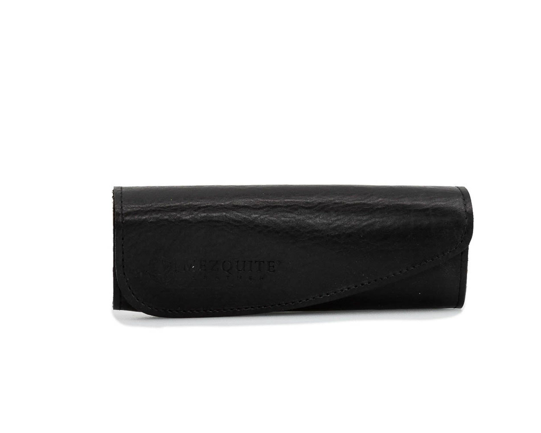 Handcrafted genuine leather glasses case by Mezquite Leather — sustainable luxury accessory made between Mexico and Canada.